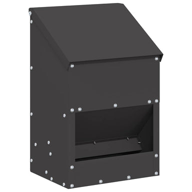 Kip voerbak Zwart 21 x 16 x 33 cm Koudgewalst Staal