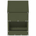 Kip voerbak Olijf Groen 21 x 16 x 33 cm Koudgewalst Staal