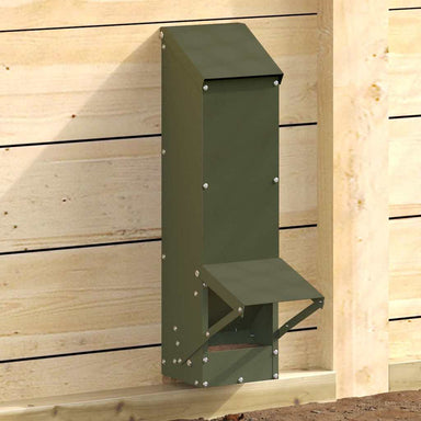 Kip voerbak Olijf Groen 13 x 12 x 51 cm Koudgewalst Staal