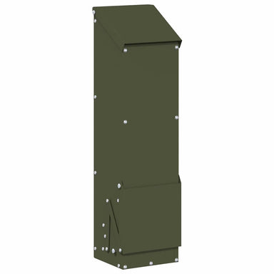 Kip voerbak Olijf Groen 13 x 12 x 51 cm Koudgewalst Staal
