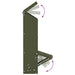 Kip voerbak Olijf Groen 13 x 12 x 51 cm Koudgewalst Staal