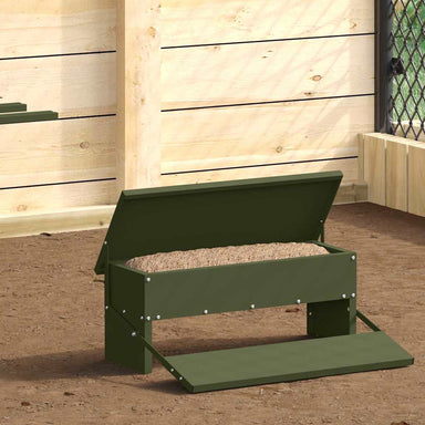 Kippen Treadle Voeder Olijf Groen 48,5 x 39,5 x 19 cm