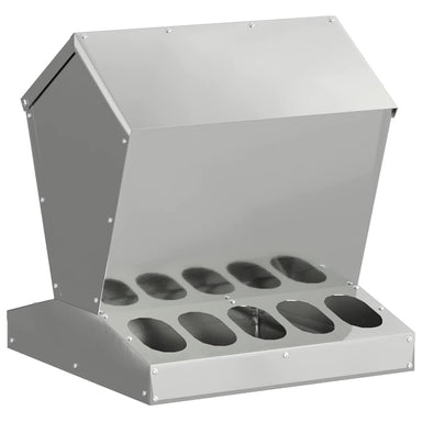 Kip voerbak Zilver 40 x 40 x 45 cm Gegalvaniseerd staal