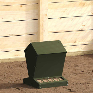Kip voerbak Olijf Groen 30 x 30 x 39 cm Koudgewalst Staal