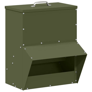 Kip voerbak Olijf Groen 20 x 25 x35 cm Koudgewalst Staal
