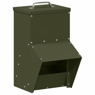 Kip voerbak Olijf Groen 20 x 25 x35 cm Koudgewalst Staal