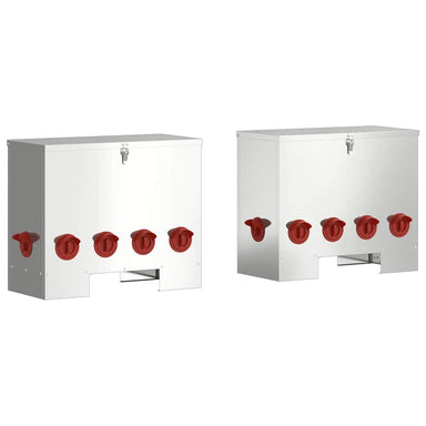 Kip voerbak 2 Zilver 60,5 x 29 x 51 cm 25 kg