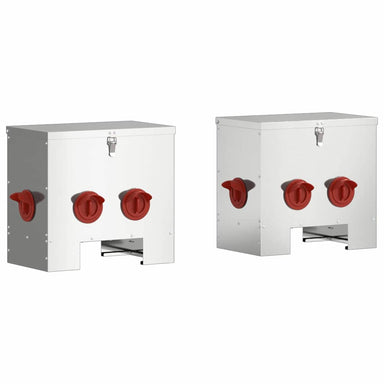 Kip voerbak 2 Zilver 40,5 x 25 x 38 cm 20 kg