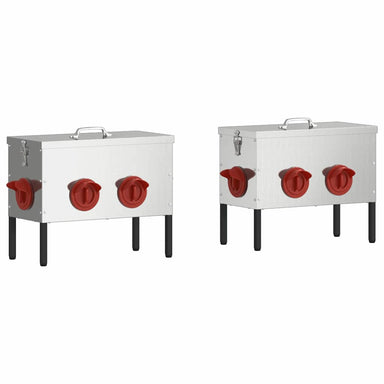 Kip voerbak 2 Zilver 41,5 x 20,5 x 33 cm 15 kg