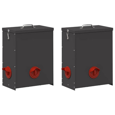Kip voerbak 2 Zwart 32,5 x 20,5 x 43 cm 25 kg Koudgewalst Staal
