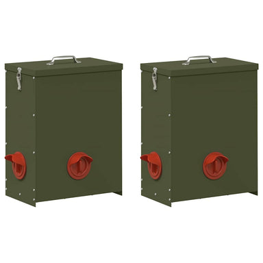 Kip voerbak 2 Olijf Groen 32,5 x 20,5 x 43 cm 25 kg