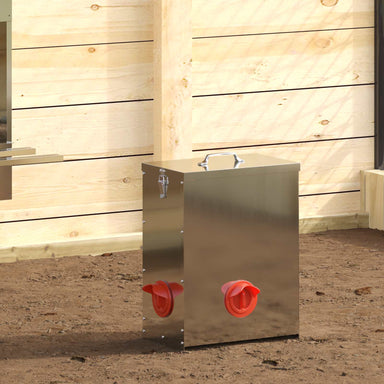 Kip voerbak 2 Zilver 32,5 x 20,5 x 43 cm 25 kg