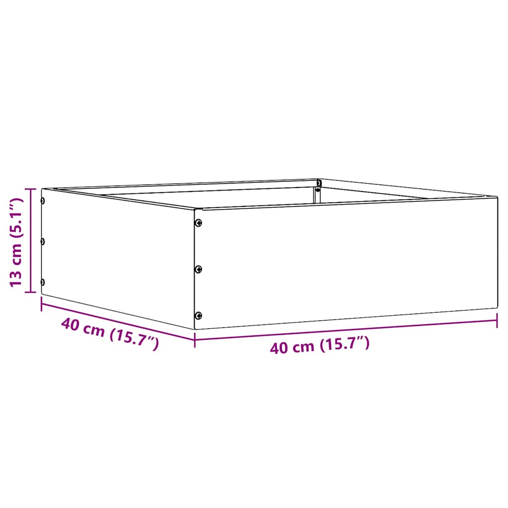 Tuinrand Zwart 40 x 40 x 13 cm Staal