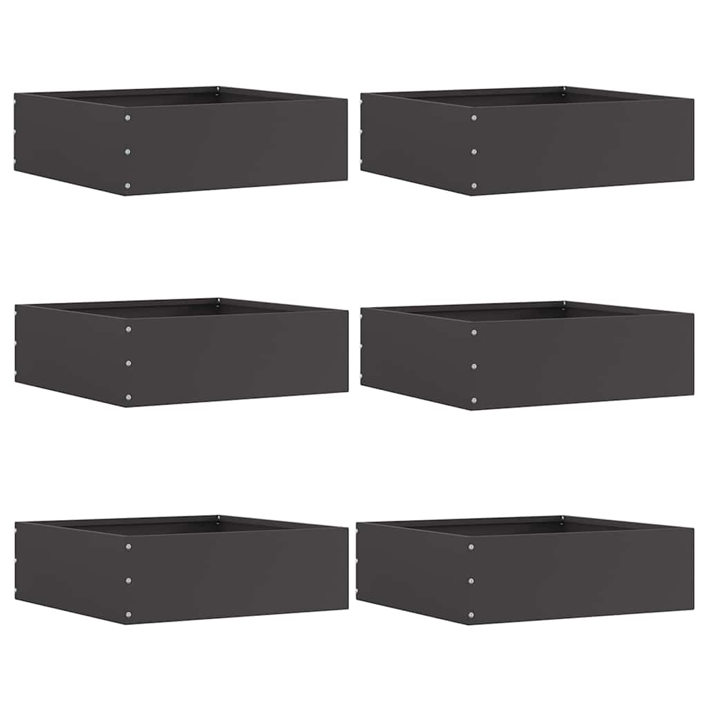 Tuinrand 6 st 40 x 40 x 13 cm Staal Zwart