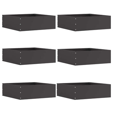 Tuinrand 6 st 40 x 40 x 13 cm Staal Zwart