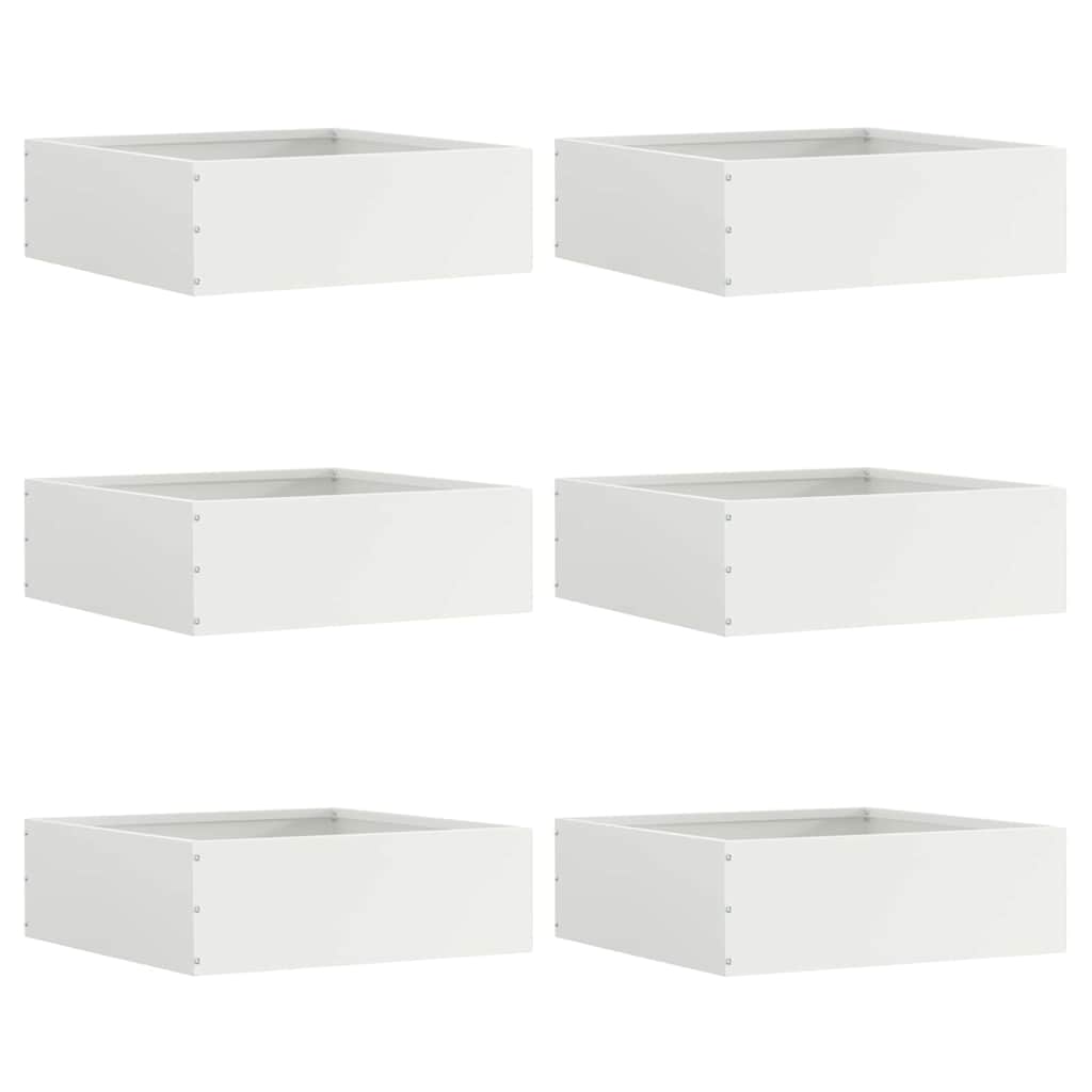 Tuinrand 6 st 40 x 40 x 13 cm Staal Wit