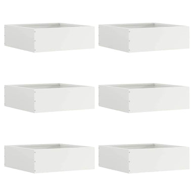 Tuinrand 6 st 40 x 40 x 13 cm Staal Wit