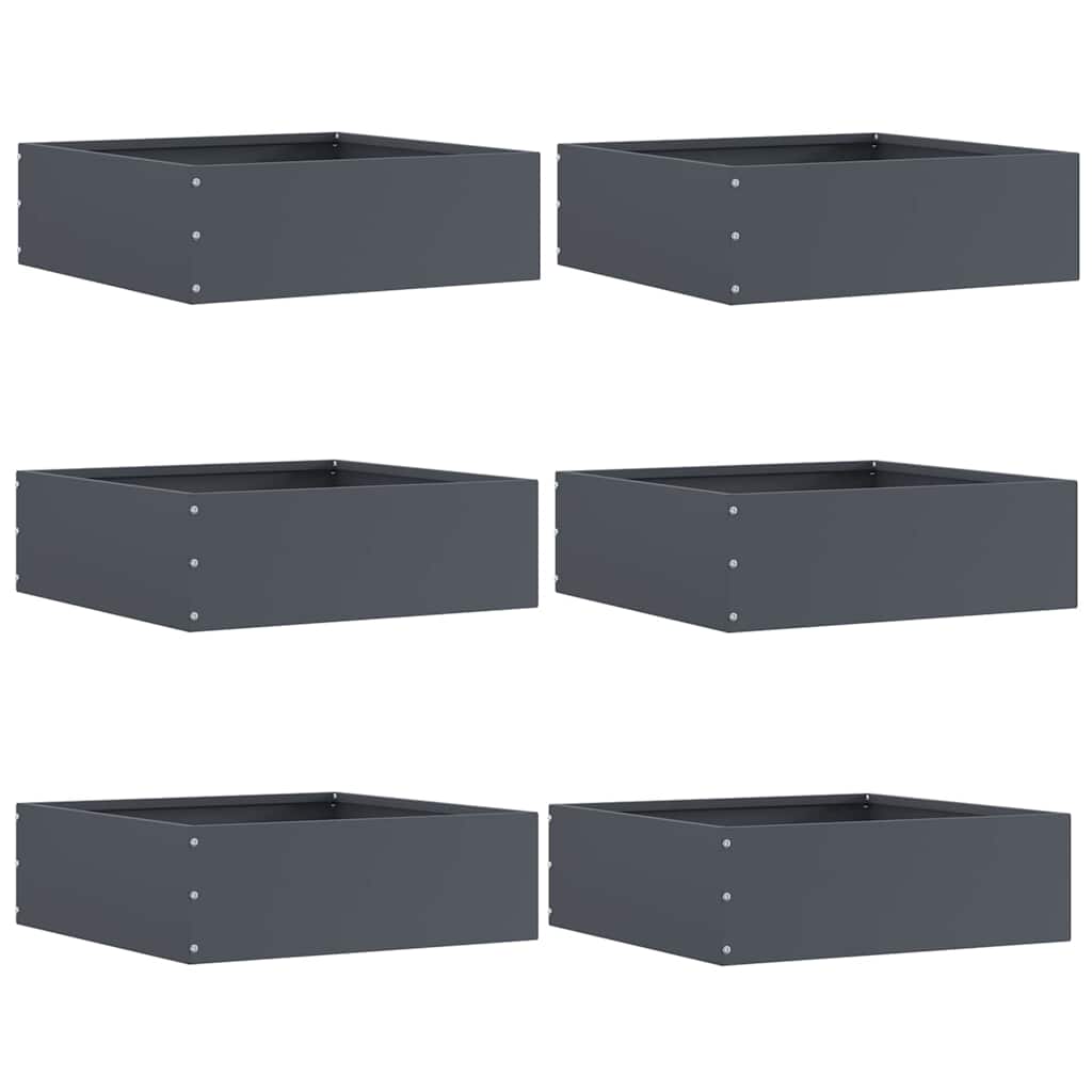 Tuinrand 6 st 40 x 40 x 13 cm Staal Antraciet