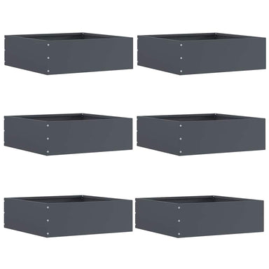 Tuinrand 6 st 40 x 40 x 13 cm Staal Antraciet