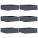 Tuinrand 6 st 40 x 40 x 13 cm Staal Antraciet