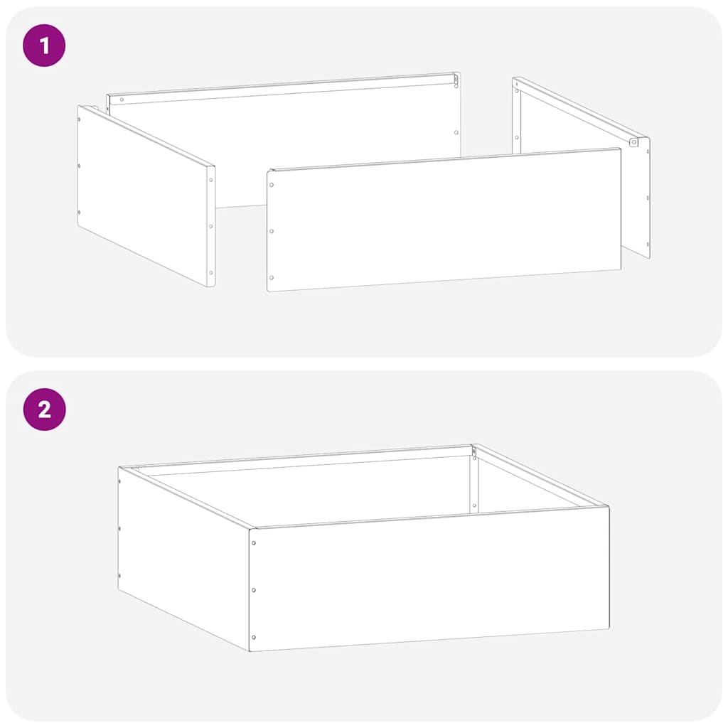 Tuinrand 6 st 40 x 40 x 13 cm Staal Olijf Groen