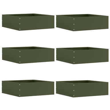 Tuinrand 6 st 40 x 40 x 13 cm Staal Olijf Groen
