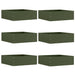 Tuinrand 6 st 40 x 40 x 13 cm Staal Olijf Groen