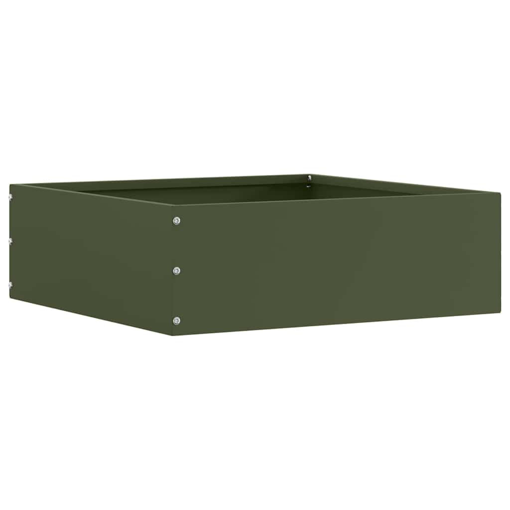 Tuinrand 6 st 40 x 40 x 13 cm Staal Olijf Groen