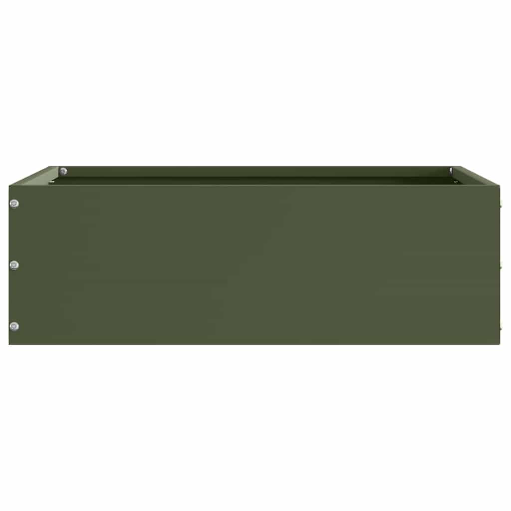 Tuinrand 6 st 40 x 40 x 13 cm Staal Olijf Groen