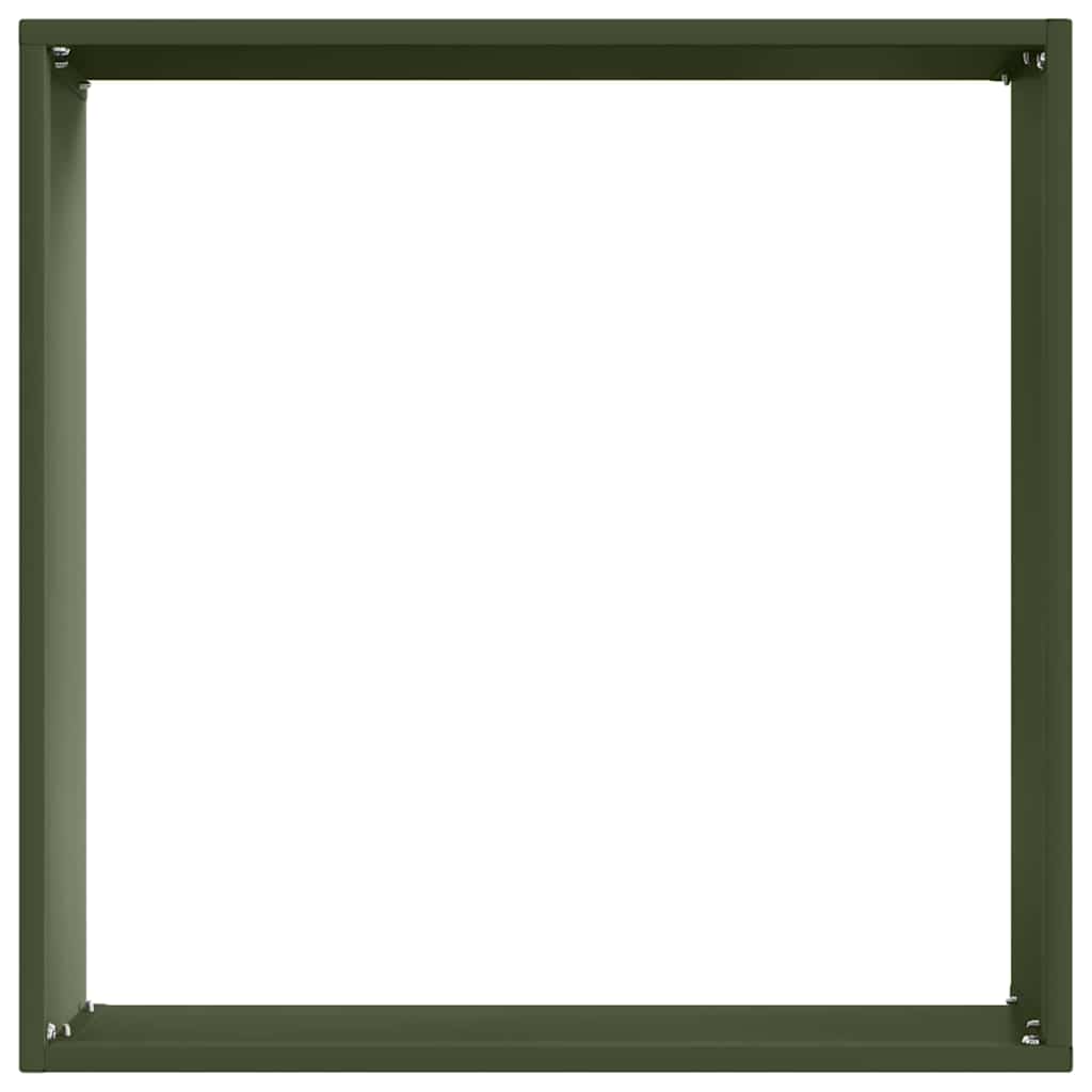 Tuinrand 6 st 40 x 40 x 13 cm Staal Olijf Groen