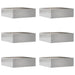 Tuinrand 6 st 40 x 40 x 13 cm Roestvrij staal Zilver