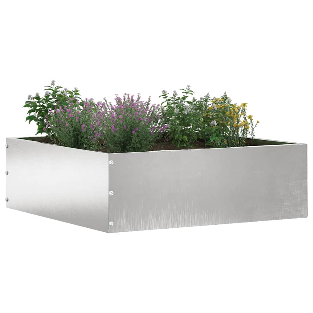 Tuinrand 6 st 40 x 40 x 13 cm Roestvrij staal Zilver