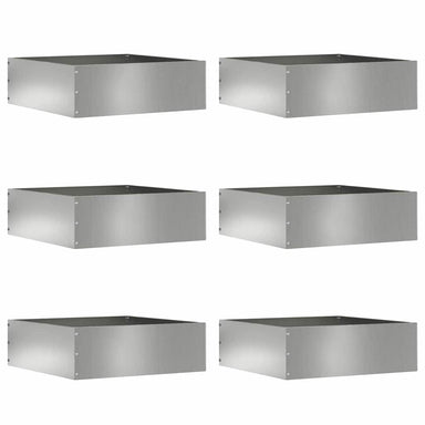 Tuinrand 6 st 40 x 40 x 13 cm Gegalvaniseerd staal Zilver
