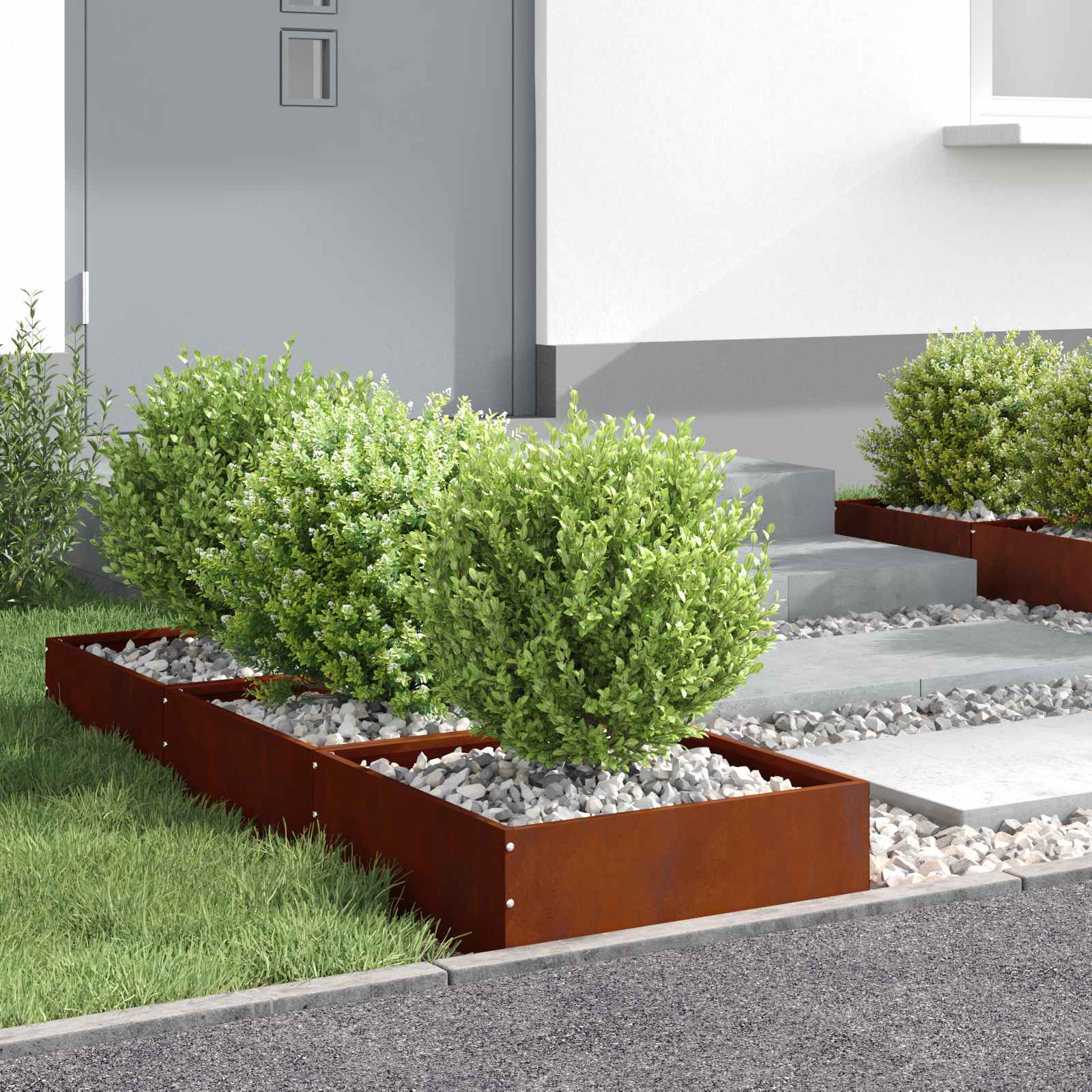 Tuinrand 6 st 40 x 40 x 13 cm Cortenstaal Roestig