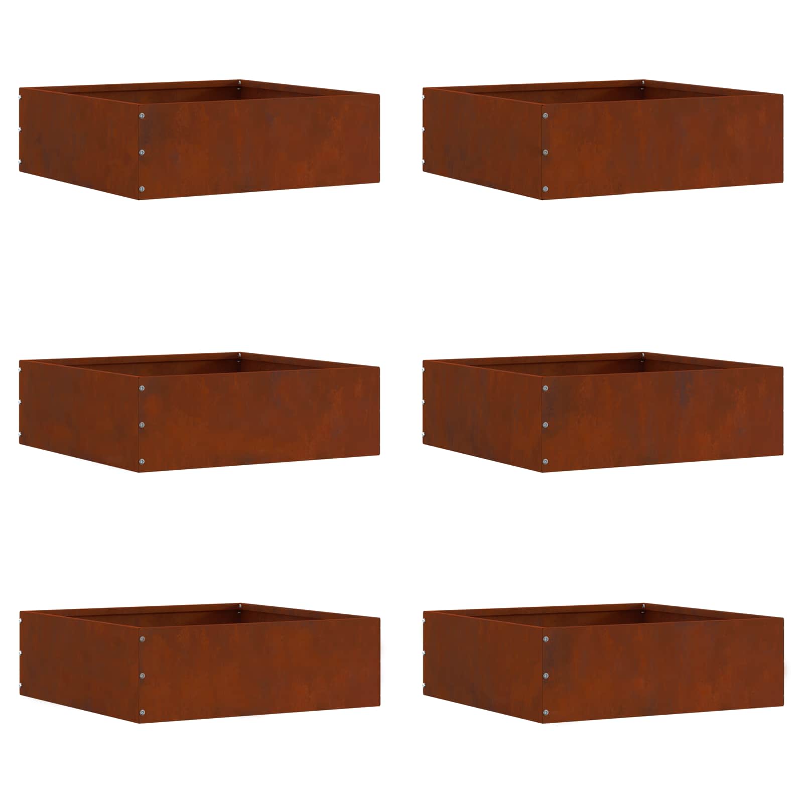 Tuinrand 6 st 40 x 40 x 13 cm Cortenstaal Roestig