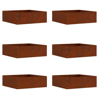 Tuinrand 6 st 40 x 40 x 13 cm Cortenstaal Roestig