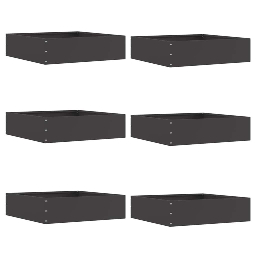 Tuinrand 6 st 50 x 50 x 13 cm Staal Zwart