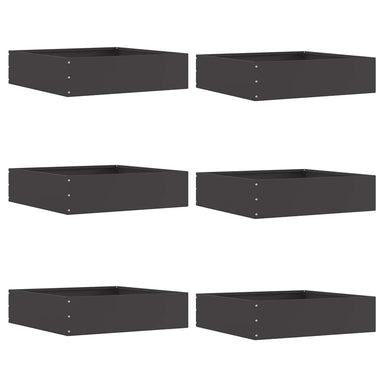 Tuinrand 6 st 50 x 50 x 13 cm Staal Zwart