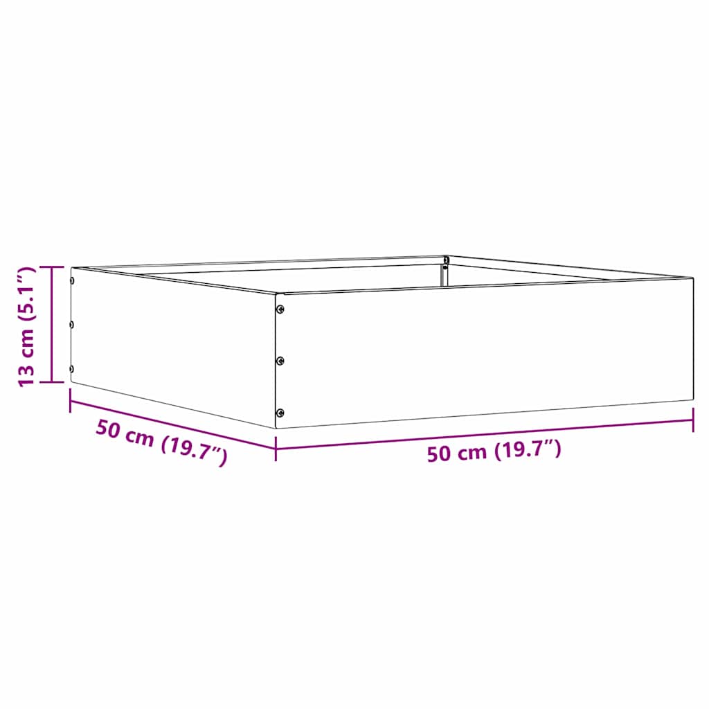 Tuinrand 6 st 50 x 50 x 13 cm Staal Zwart