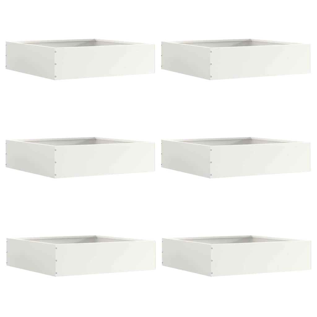 Tuinrand 6 st 50 x 50 x 13 cm Staal Wit