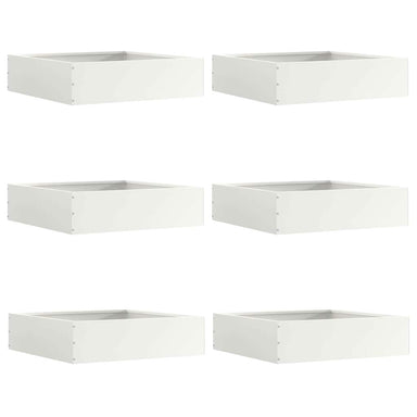 Tuinrand 6 st 50 x 50 x 13 cm Staal Wit