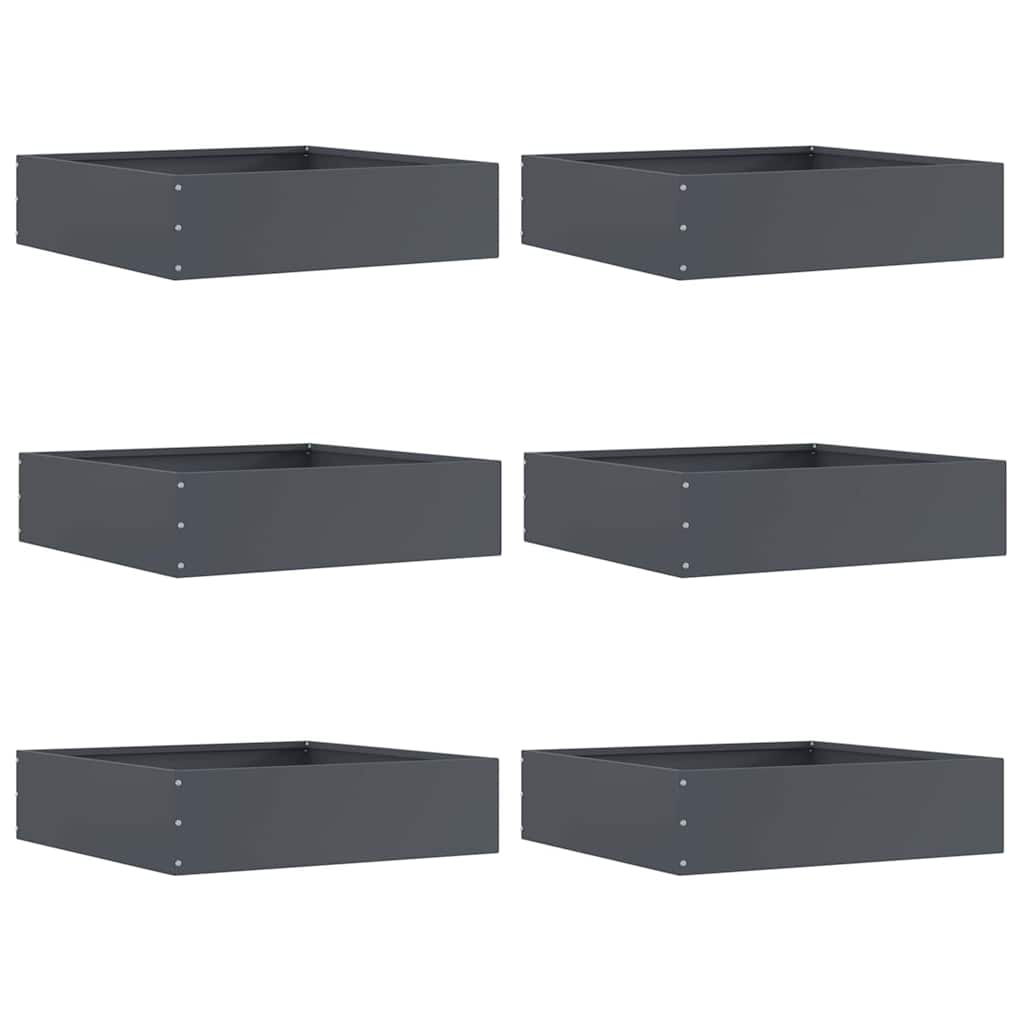 Tuinrand 6 st 50 x 50 x 13 cm Staal Antraciet