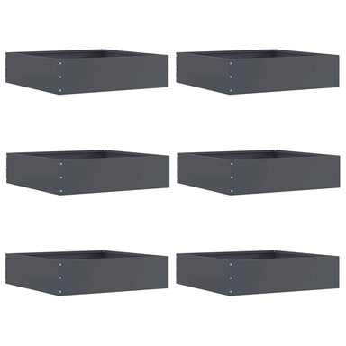Tuinrand 6 st 50 x 50 x 13 cm Staal Antraciet