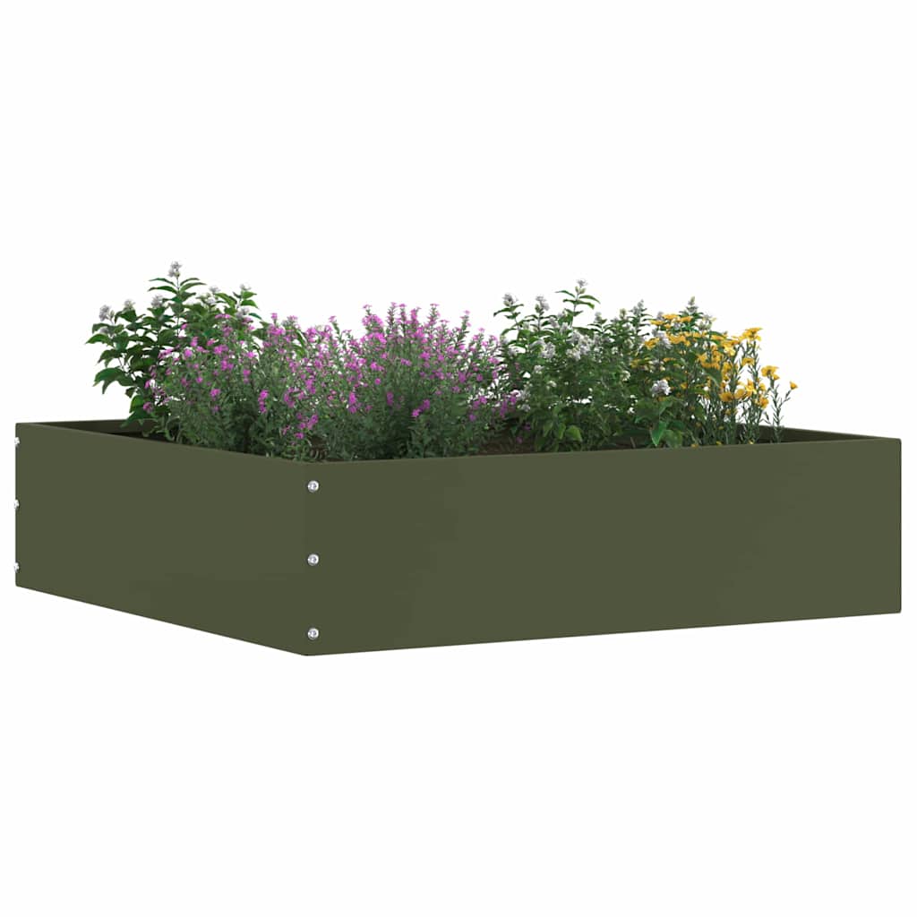 Tuinrand Olijfgroen 50 x 50 x 13 cm Staal