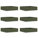 Tuinrand 6 st 50 x 50 x 13 cm Staal Olijf Groen