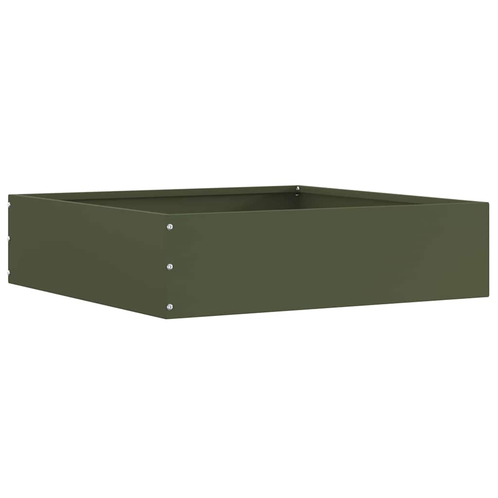 Tuinrand 6 st 50 x 50 x 13 cm Staal Olijf Groen