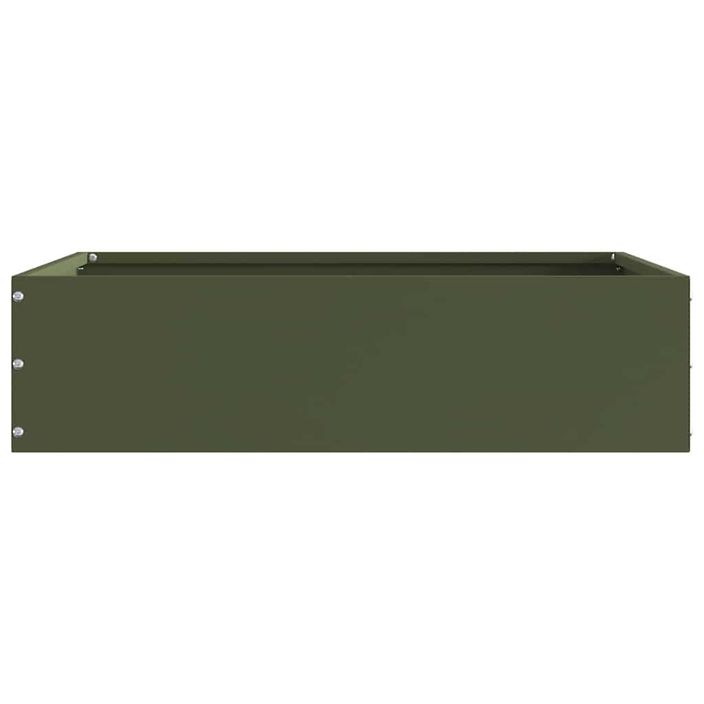 Tuinrand 6 st 50 x 50 x 13 cm Staal Olijf Groen