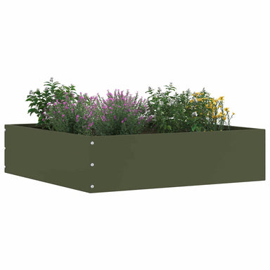 Tuinrand 6 st 50 x 50 x 13 cm Staal Olijf Groen