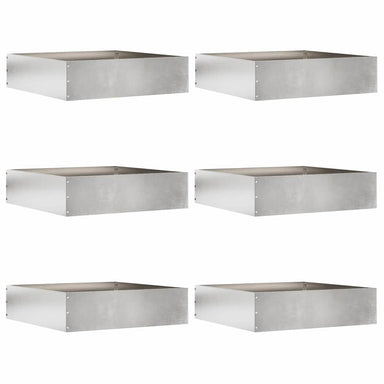 Tuinrand 6 st 50 x 50 x 13 cm Roestvrij staal Zilver