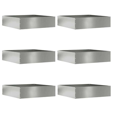 Tuinrand 6 st 50 x 50 x 13 cm Gegalvaniseerd staal Zilver